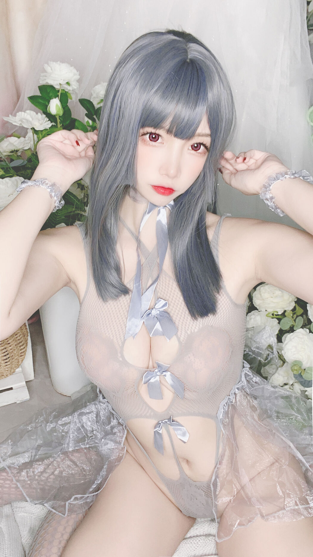 [Cosplay Photo] Popular Coser Nizo Nisa - Blue Mesh Bikini