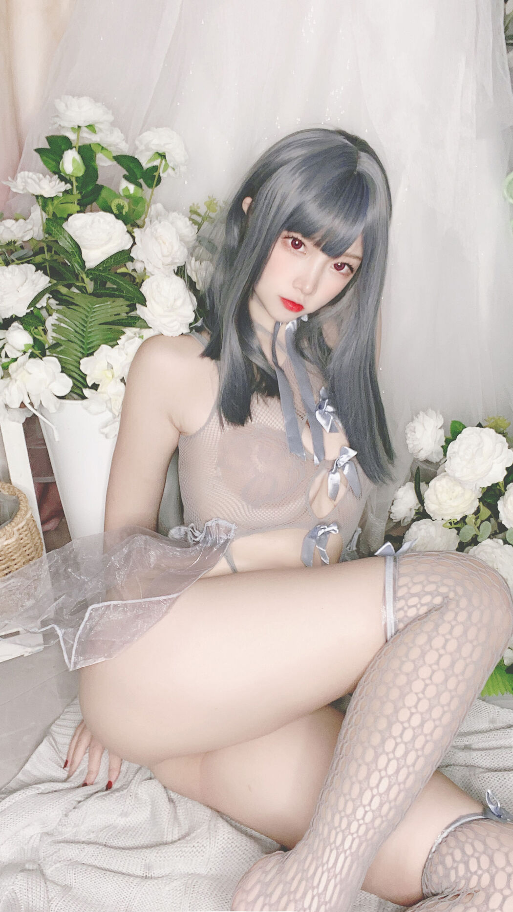 [Cosplay Photo] Popular Coser Nizo Nisa - Blue Mesh Bikini