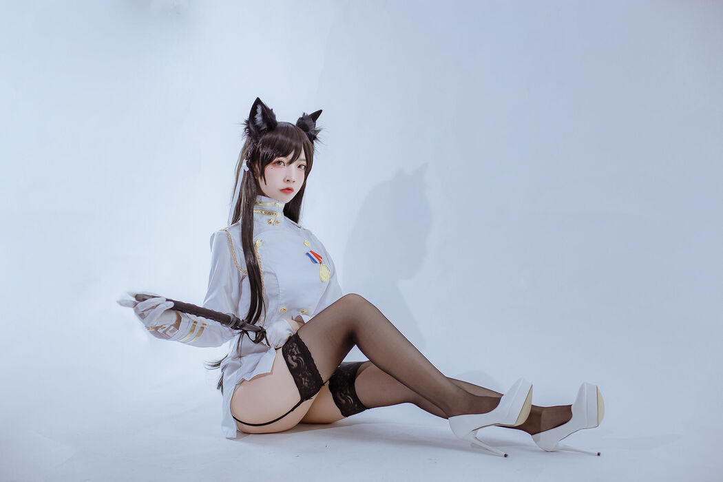 [Cosplay Photo] Popular Coser Nizo Nisa - Canine's Dependent Blue Atago Military Uniform