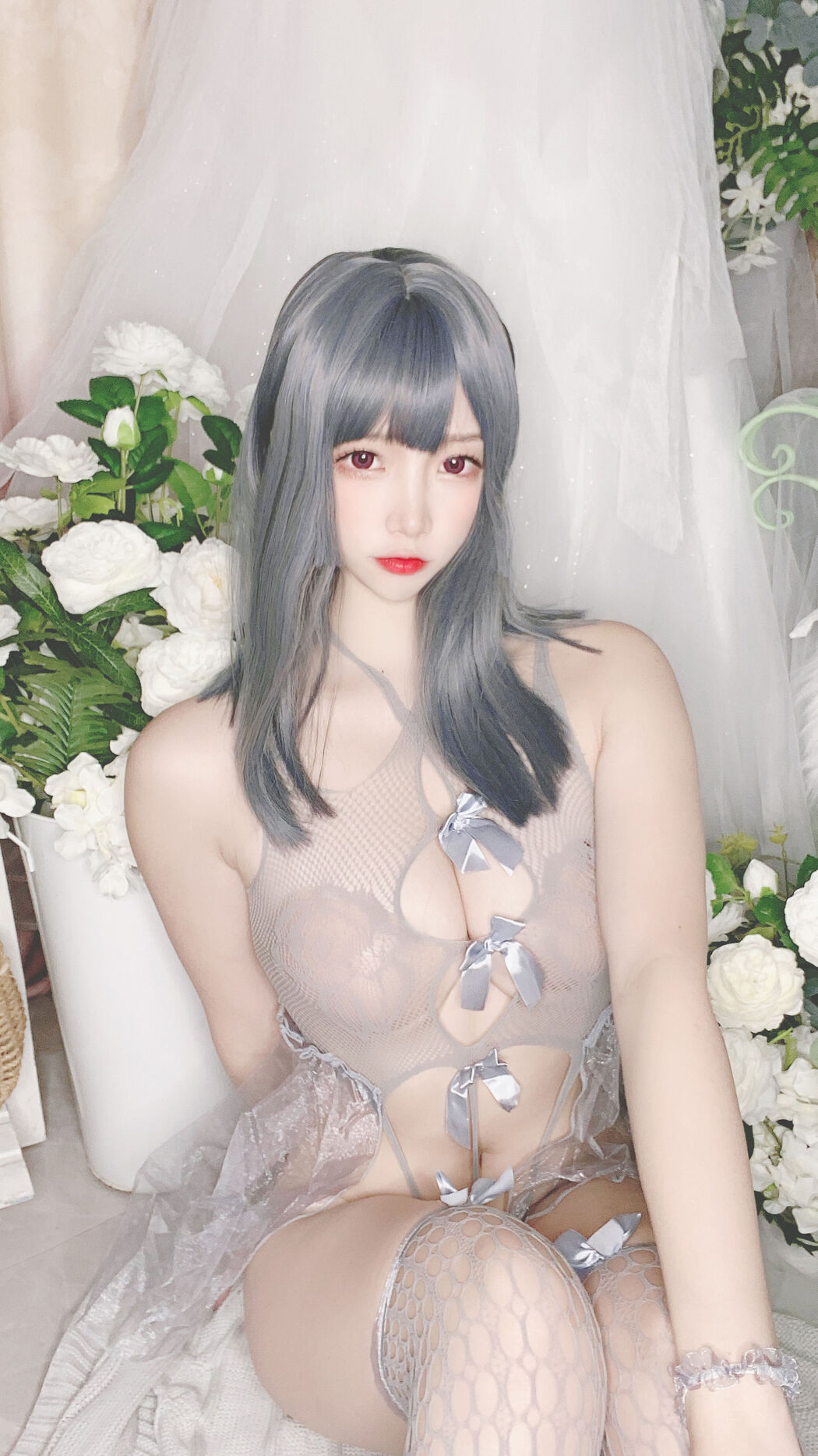 [Cosplay Photo] Popular Coser Nizo Nisa - Blue Mesh Bikini