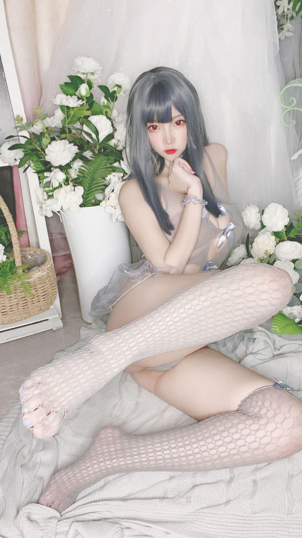 [Cosplay Photo] Popular Coser Nizo Nisa - Blue Mesh Bikini