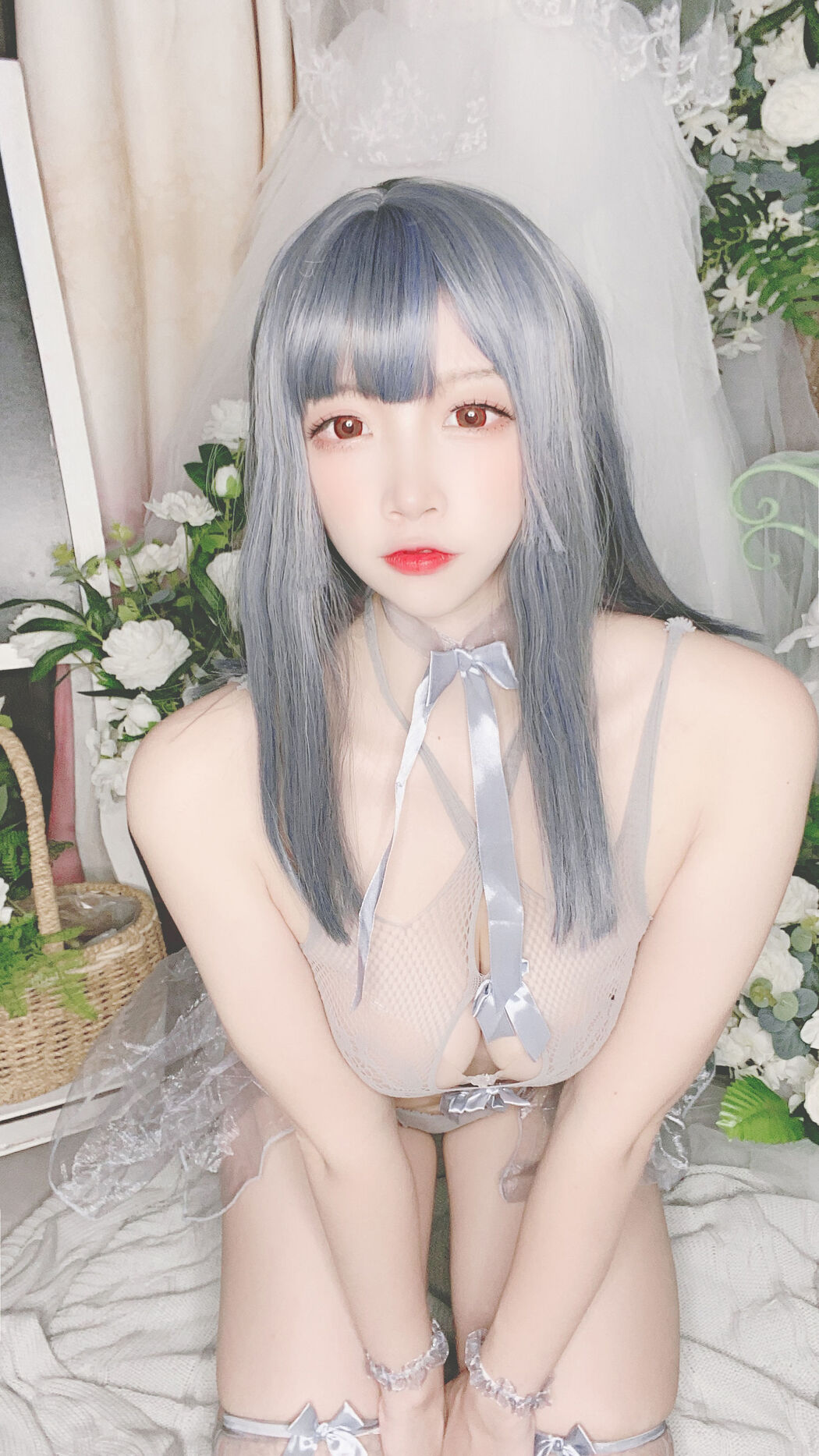 [Cosplay Photo] Popular Coser Nizo Nisa - Blue Mesh Bikini