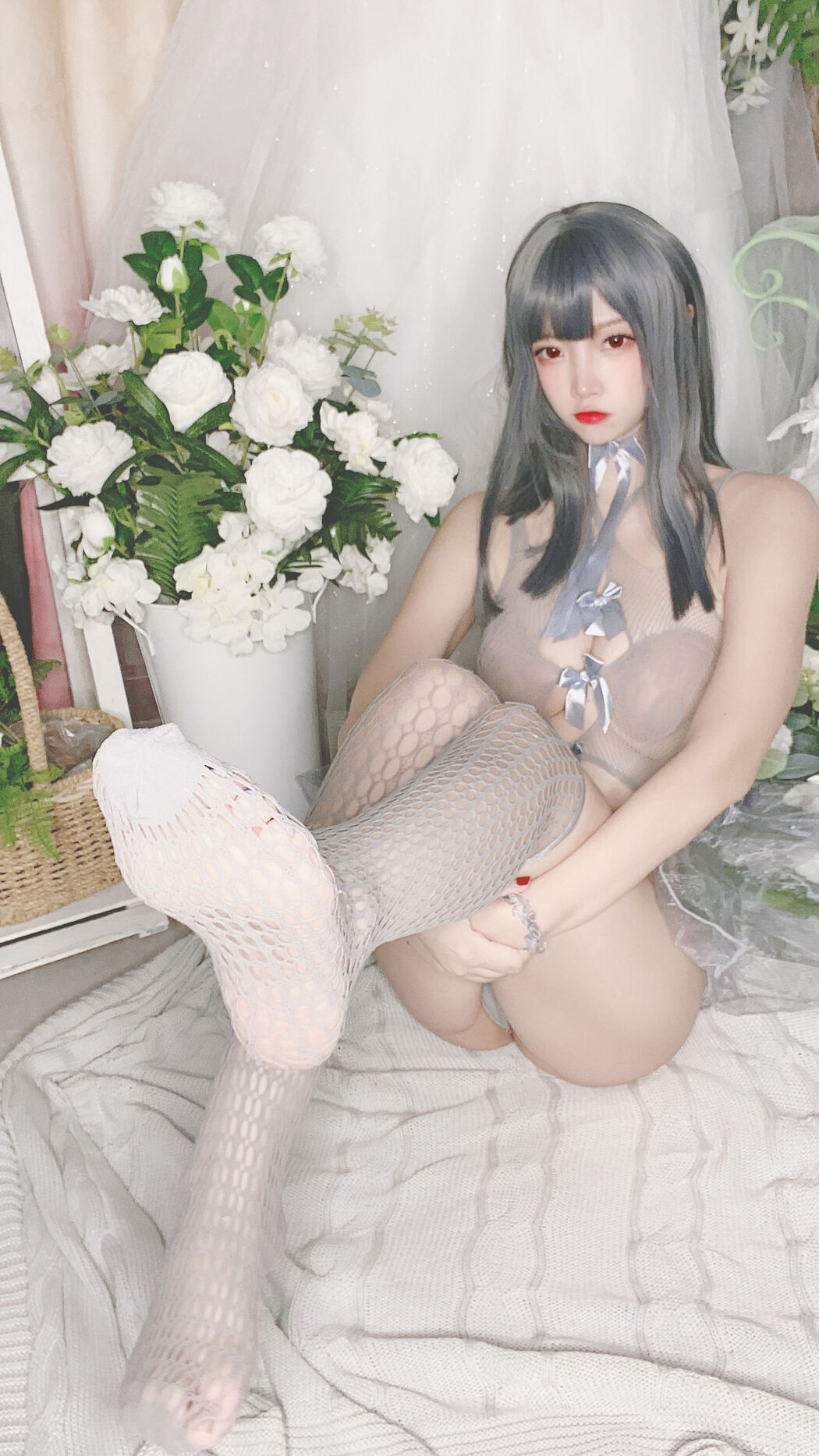 [Cosplay Photo] Popular Coser Nizo Nisa - Blue Mesh Bikini