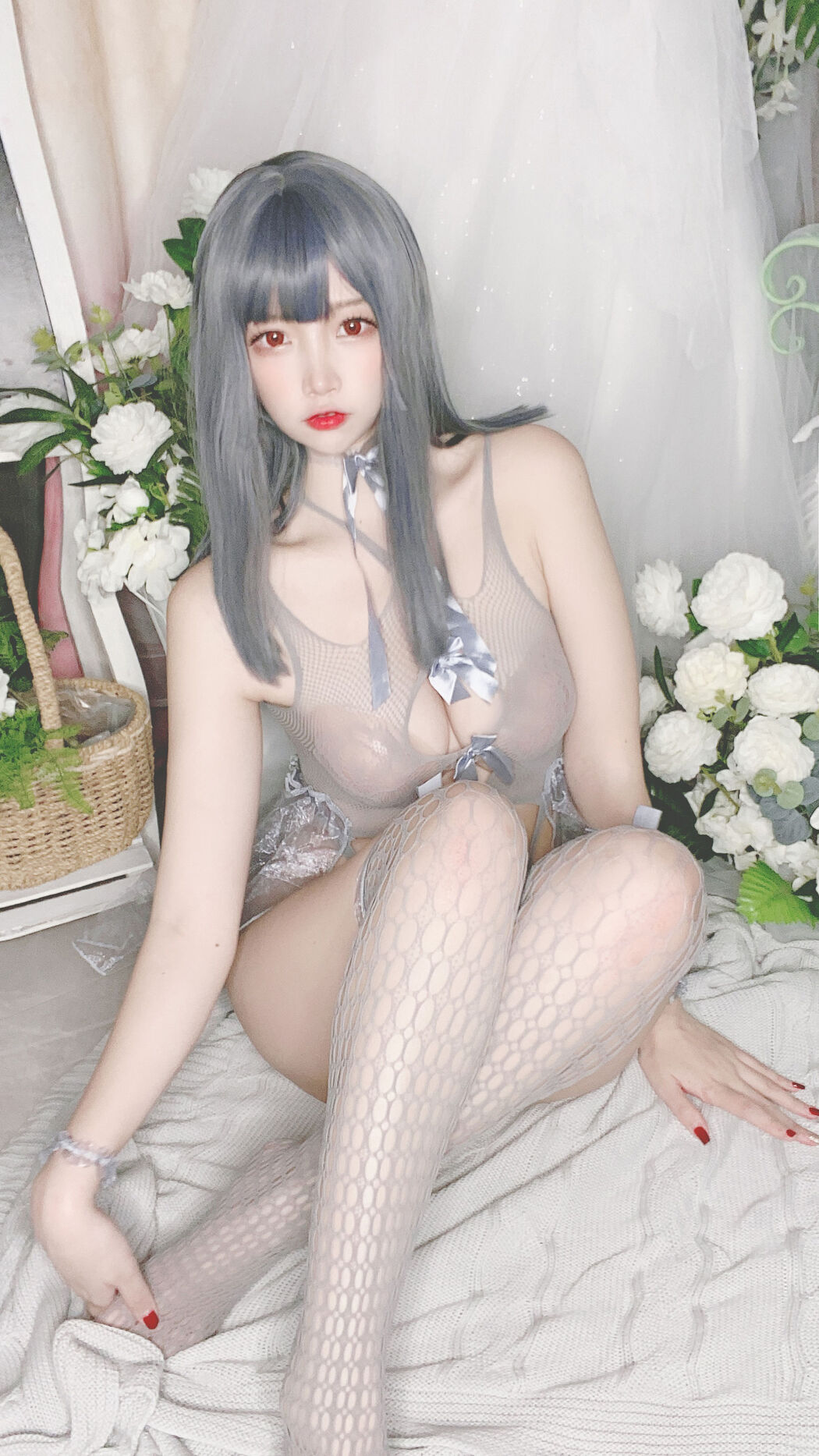 [Cosplay Photo] Popular Coser Nizo Nisa - Blue Mesh Bikini