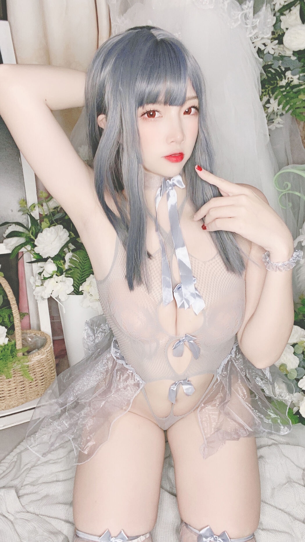 [Cosplay Photo] Popular Coser Nizo Nisa - Blue Mesh Bikini