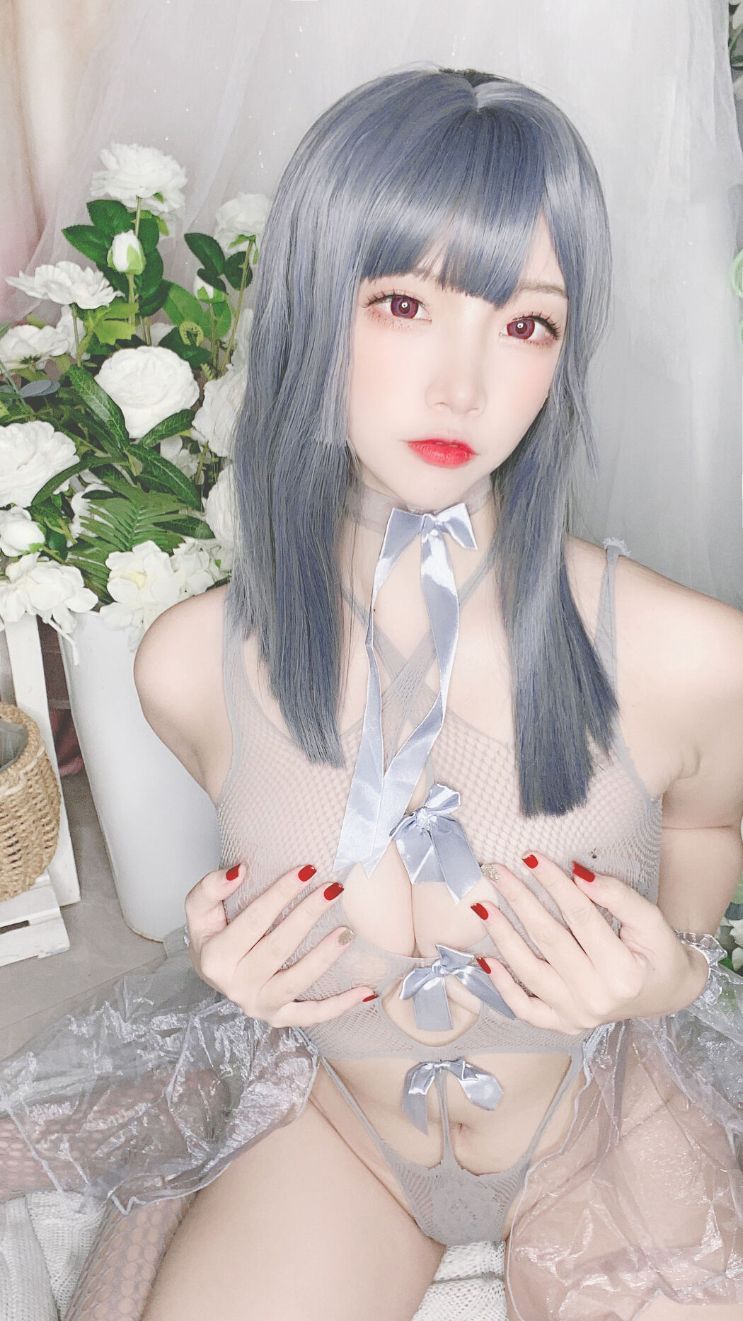 [Cosplay Photo] Popular Coser Nizo Nisa - Blue Mesh Bikini