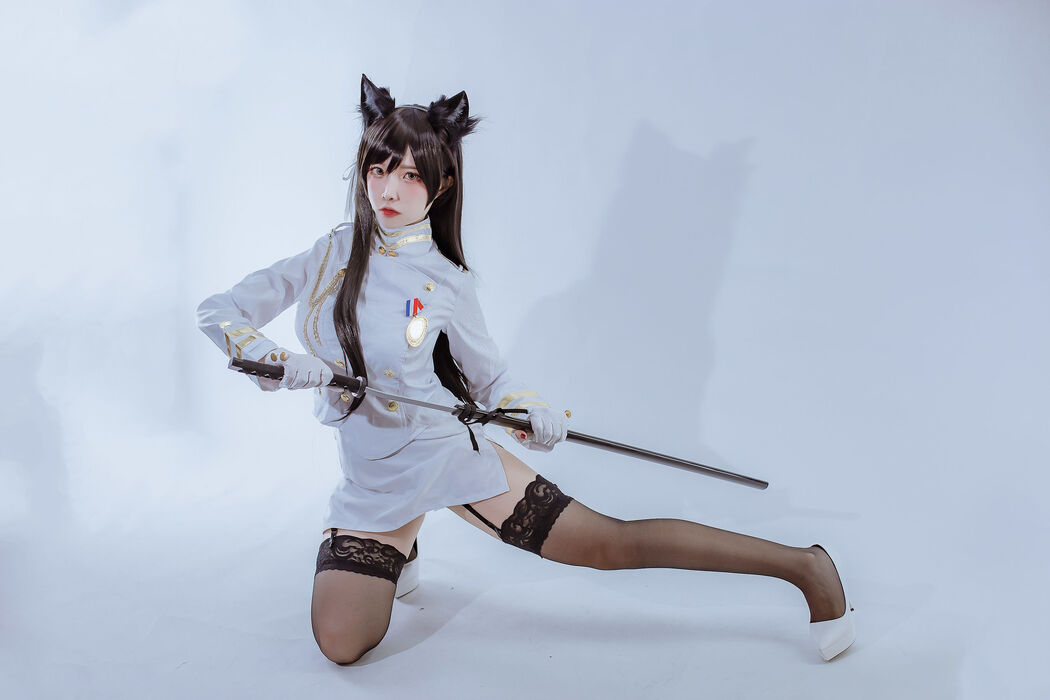 [Cosplay Photo] Popular Coser Nizo Nisa - Canine's Dependent Blue Atago Military Uniform