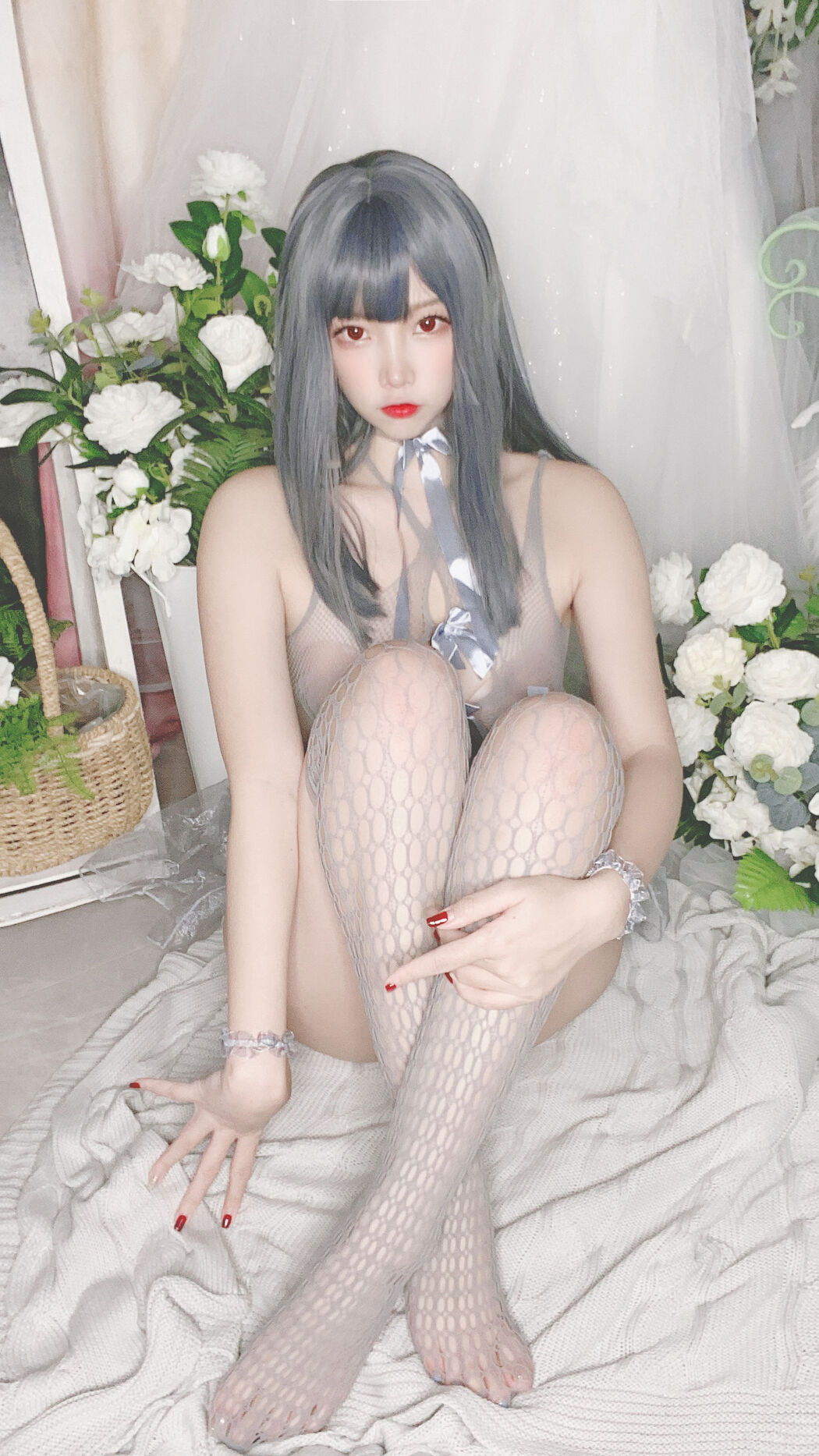 [Cosplay Photo] Popular Coser Nizo Nisa - Blue Mesh Bikini