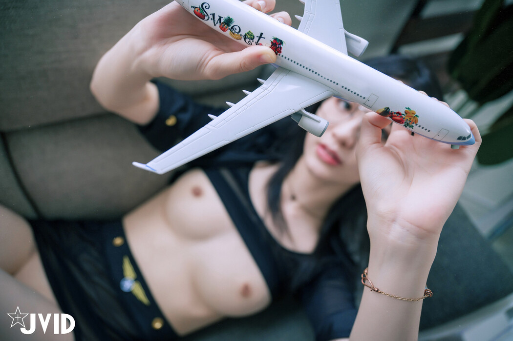 JVID精品 阿黎性感暗黑空姐,極透明空姐服令人血脈噴張 Set.02