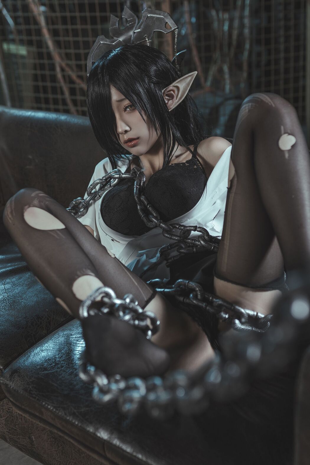 [Net Red COSER Photo] Anime Blogger Stupid Momo - Black Beast Queen OL Uniform
