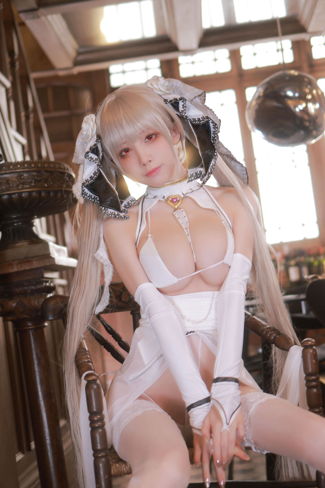 [Internet celebrity COSER photo] Anime blogger Shui Miao aqua - Azur Lane awesome dress