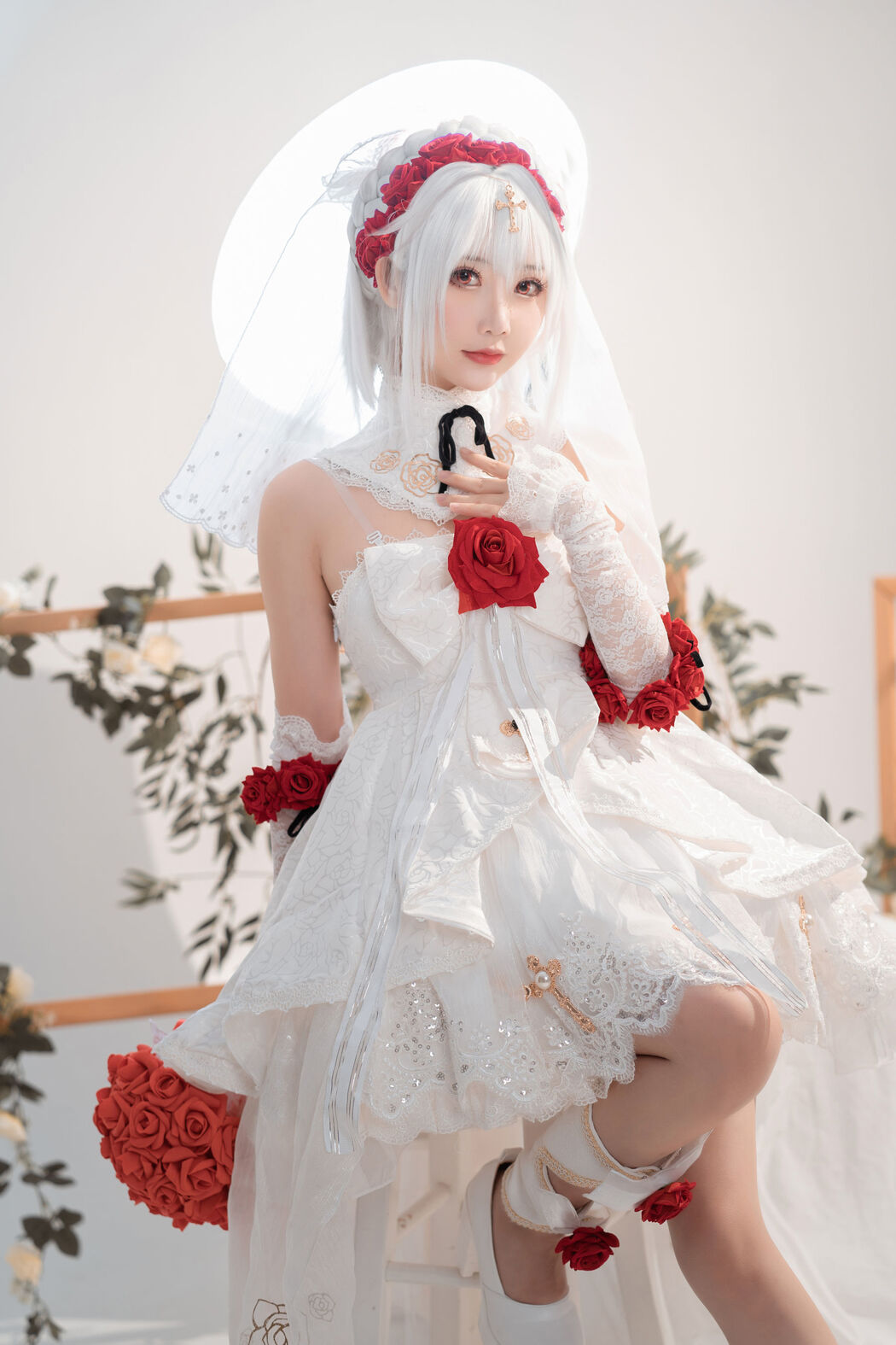 [Net Red COSER] Cute and popular Coser Noodle Fairy - Theresa Wedding Dress