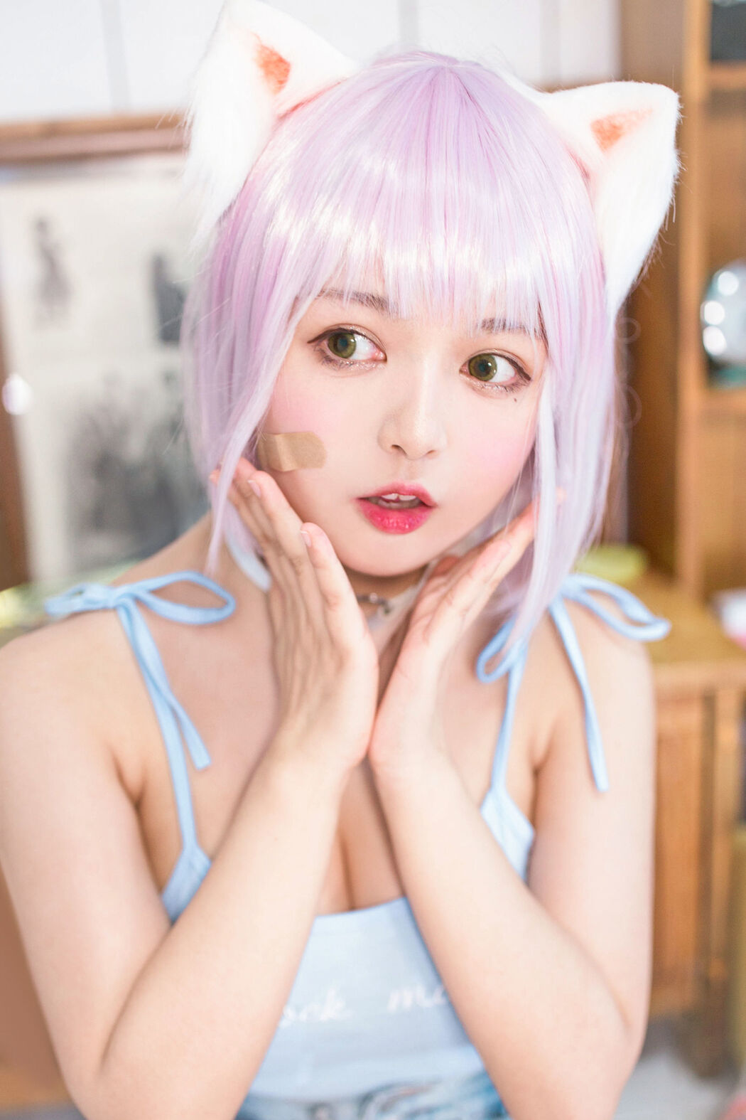 [Net Red COSER] Big-eyed cute girl black cat OvO - cat raising class