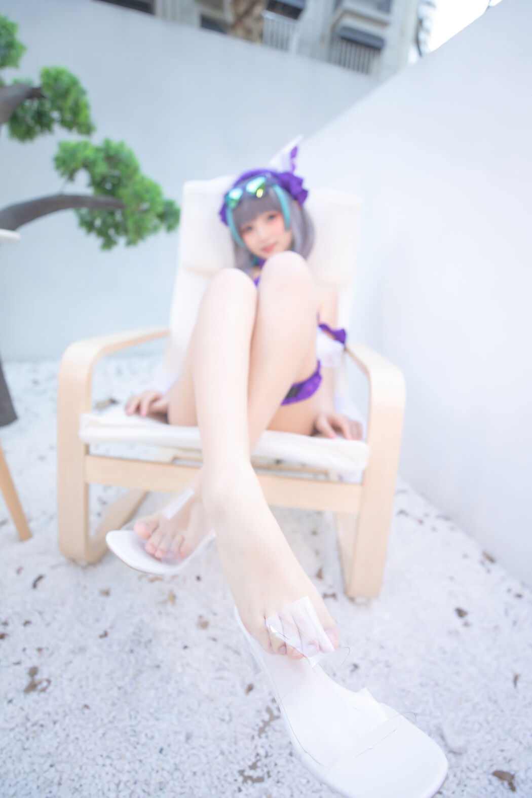 [Internet celebrity COSER photo] Lolita god board true winter of Cheshire - solid color courtyard