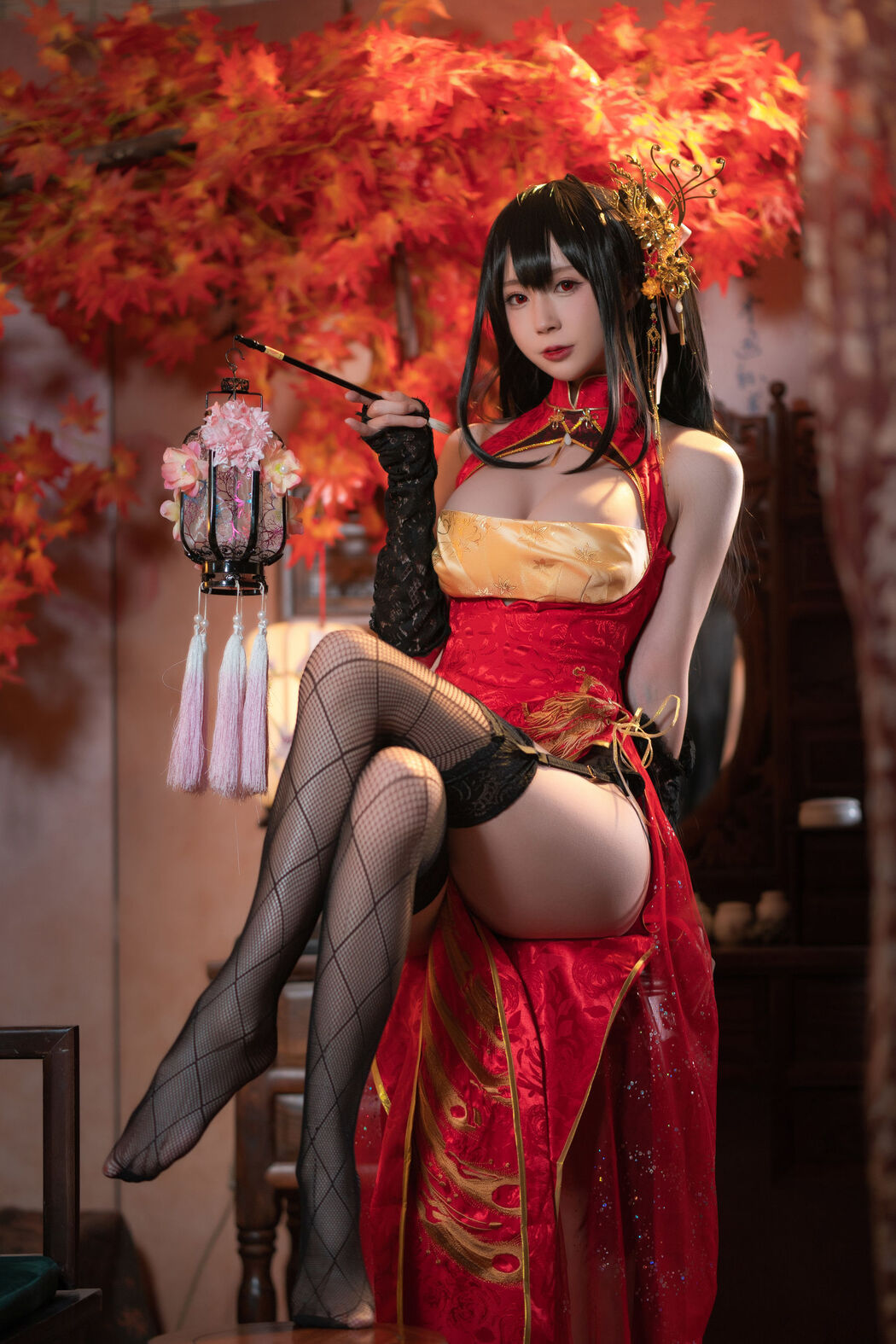 [Net Red COSER Photo] Xiyuan Temple Nange Photo - Dafeng Cheongsam