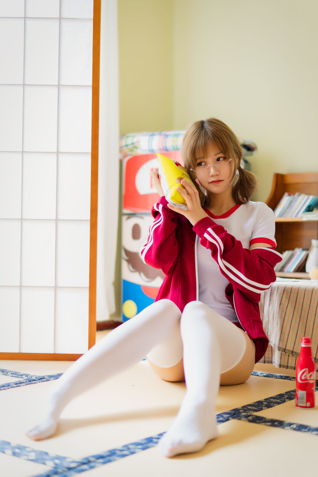 [Net Red COSER] Anime blogger Chiyo Ogura w - red gym suit