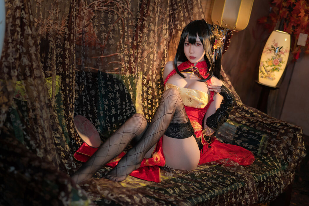 [Net Red COSER Photo] Xiyuan Temple Nange Photo - Dafeng Cheongsam