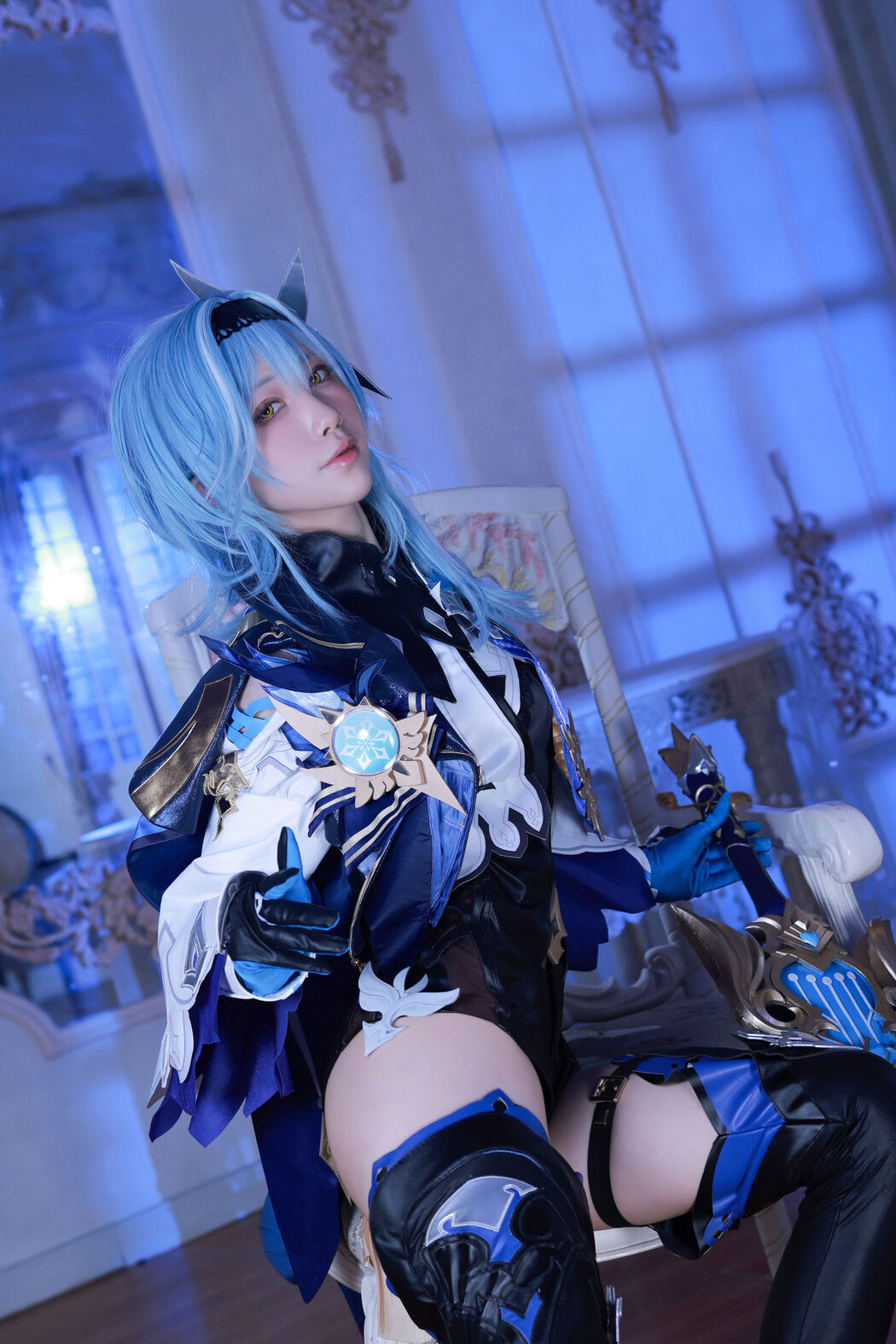 [Internet celebrity COSER photo] Anime blogger Shui Miao aqua - original god Yura original