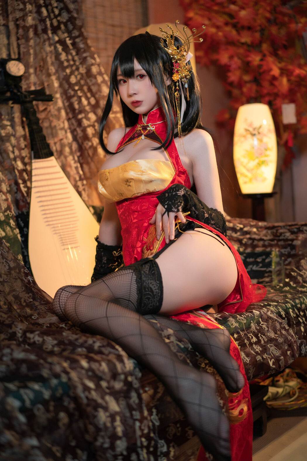 [Net Red COSER Photo] Xiyuan Temple Nange Photo - Dafeng Cheongsam