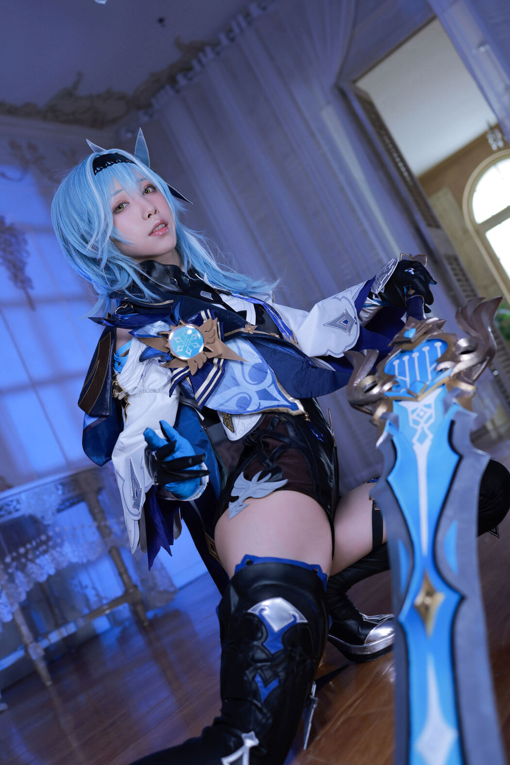 [Internet celebrity COSER photo] Anime blogger Shui Miao aqua - original god Yura original Cover Photo