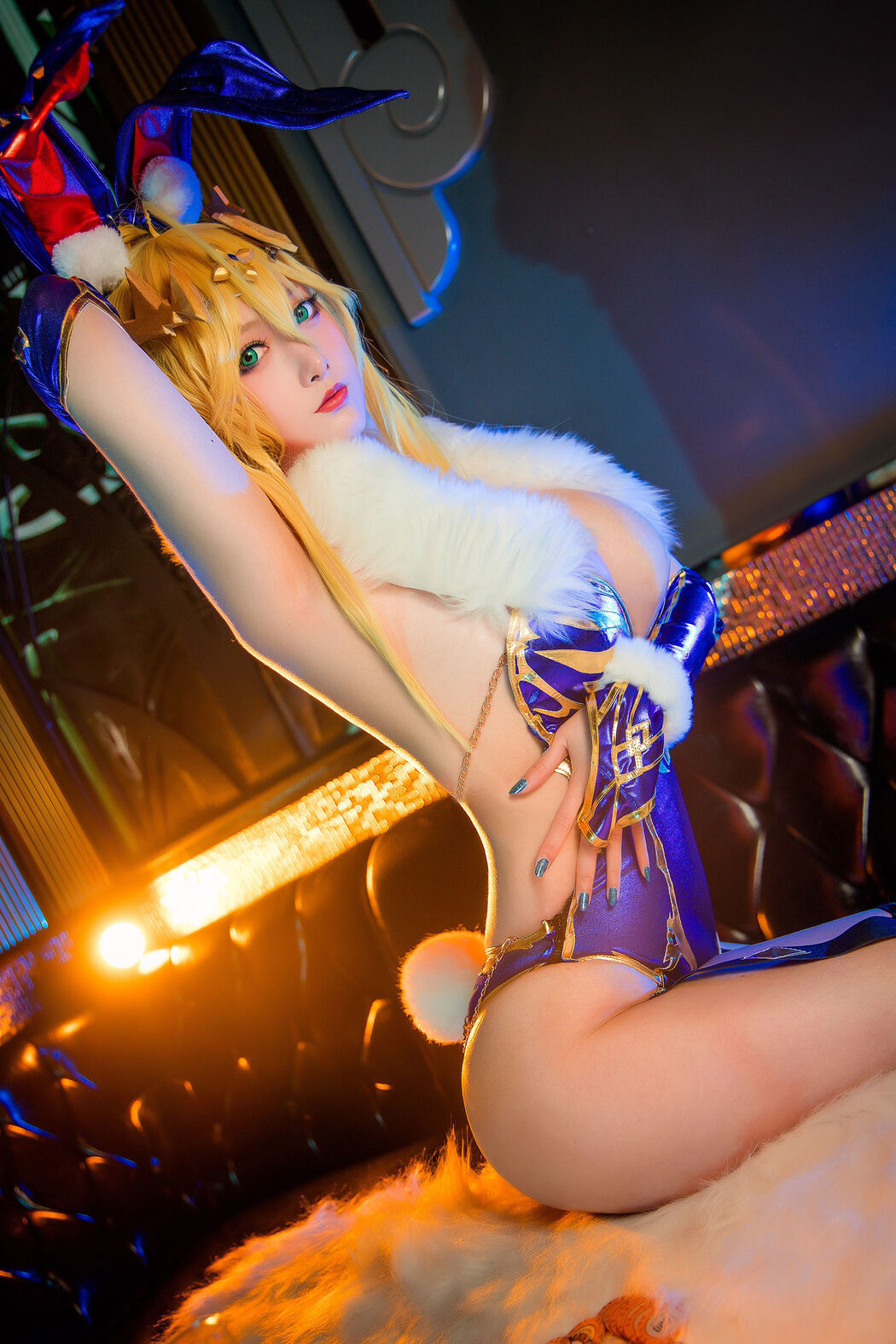 [Net Red COSER] High-value coser Nian Nian_D - White Gun Bunny Girl