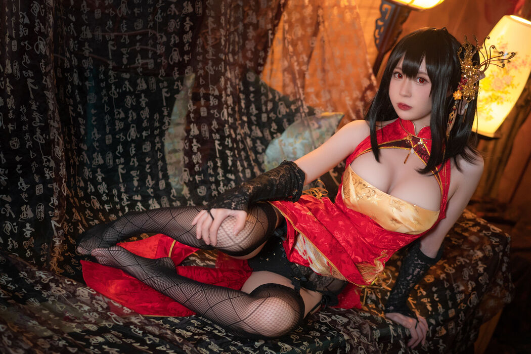 [Net Red COSER Photo] Xiyuan Temple Nange Photo - Dafeng Cheongsam