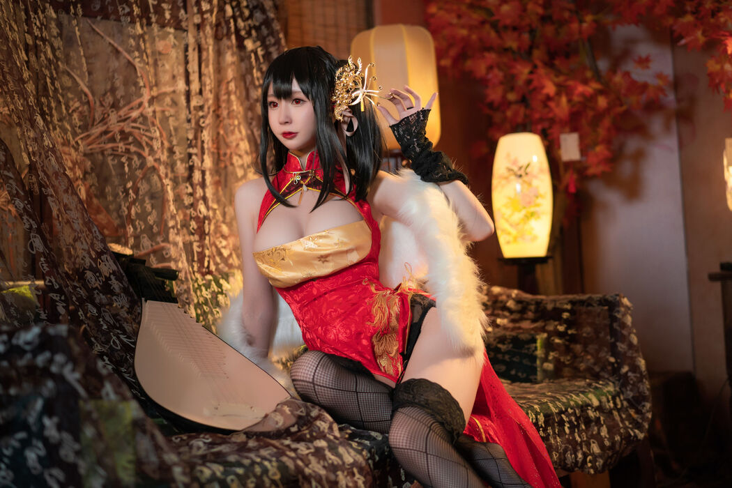 [Net Red COSER Photo] Xiyuan Temple Nange Photo - Dafeng Cheongsam