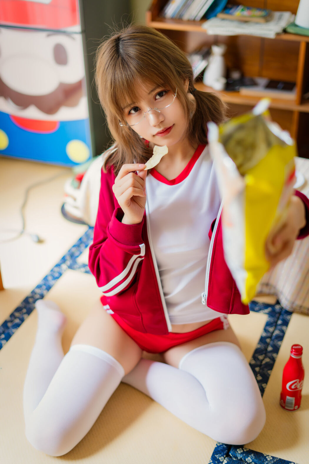 [Net Red COSER] Anime blogger Chiyo Ogura w - red gym suit