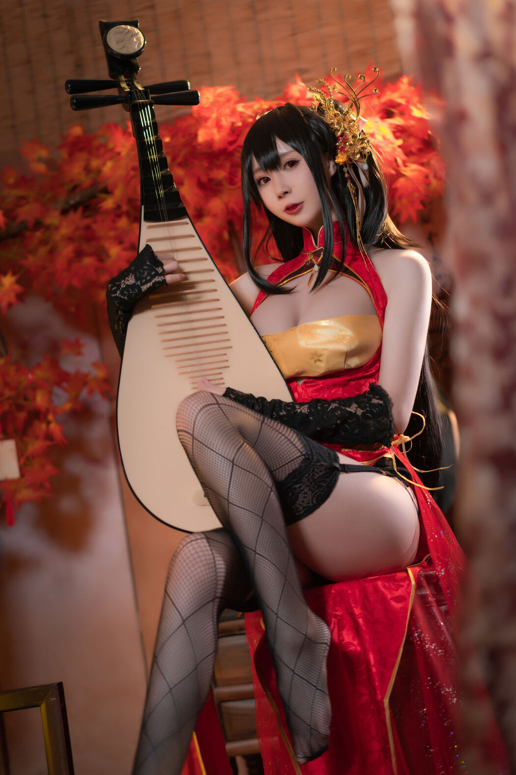 [Net Red COSER Photo] Xiyuan Temple Nange Photo - Dafeng Cheongsam