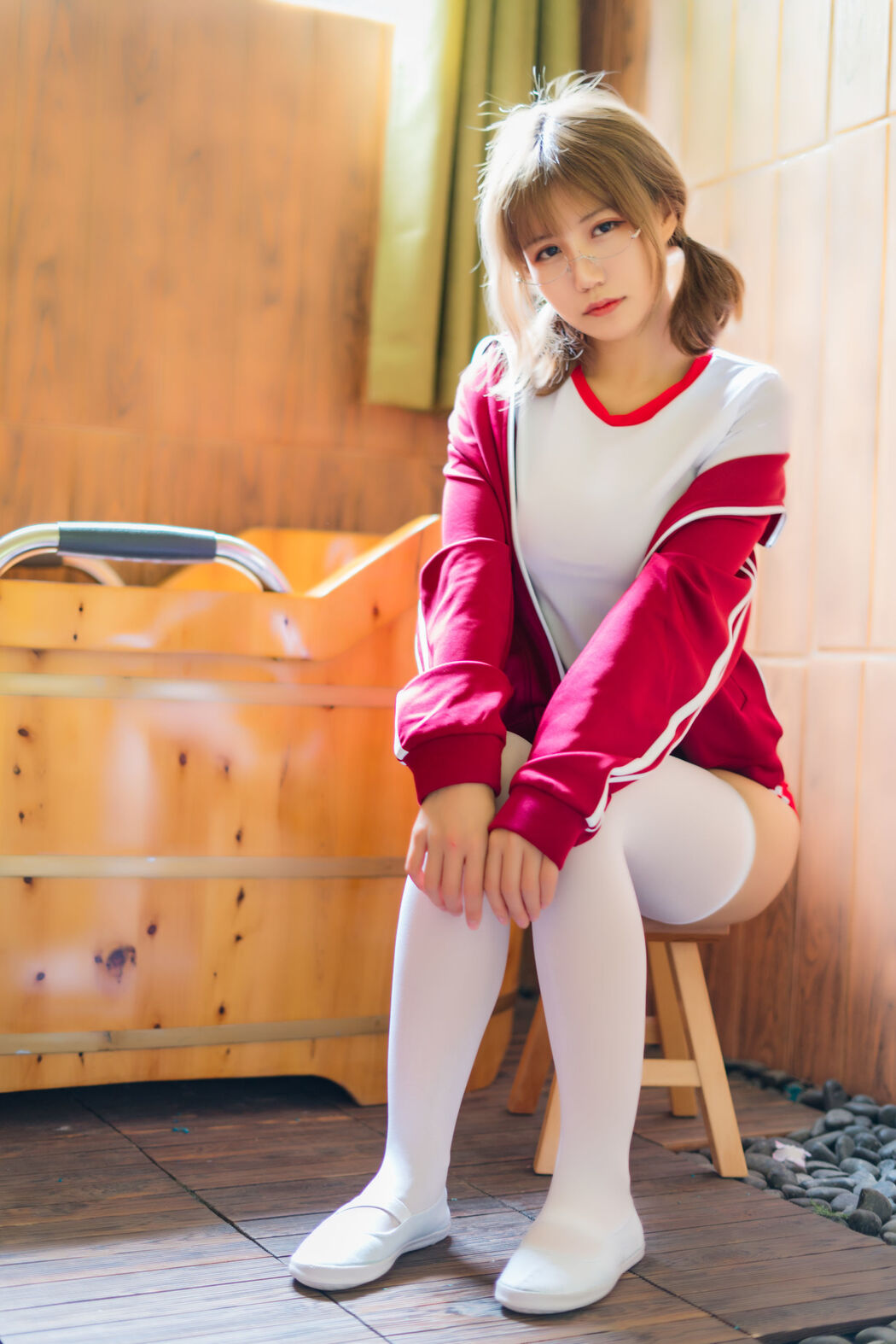 [Net Red COSER] Anime blogger Chiyo Ogura w - red gym suit