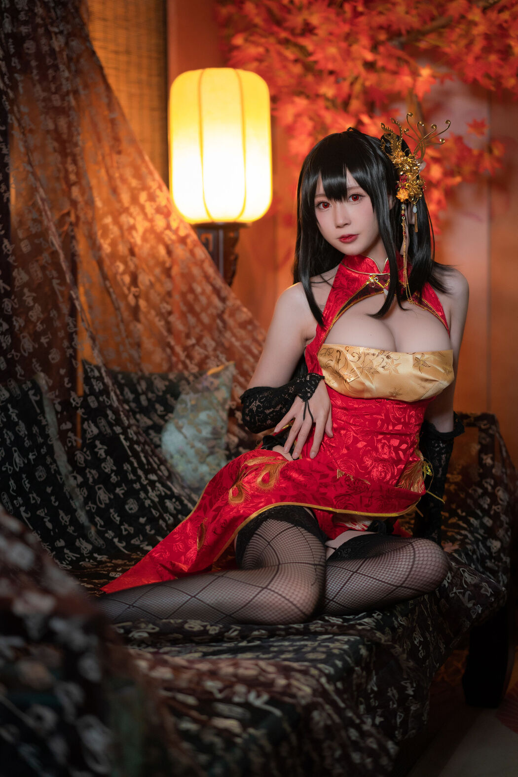 [Net Red COSER Photo] Xiyuan Temple Nange Photo - Dafeng Cheongsam