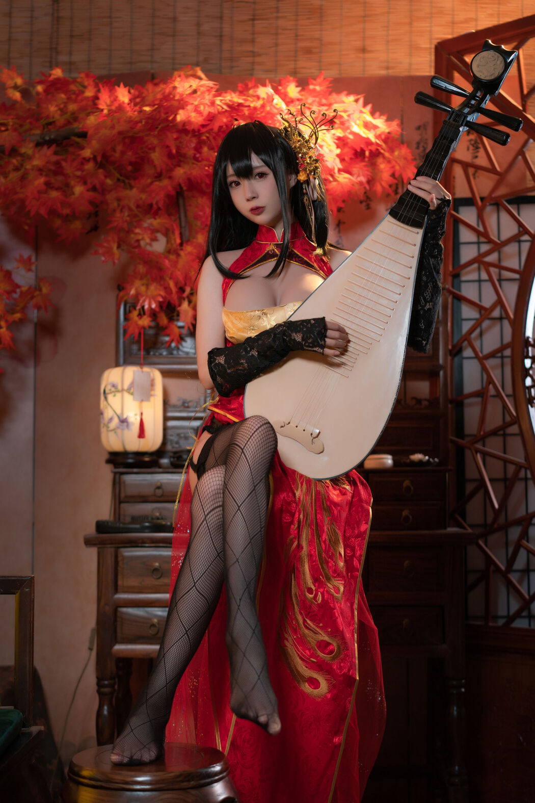 [Net Red COSER Photo] Xiyuan Temple Nange Photo - Dafeng Cheongsam