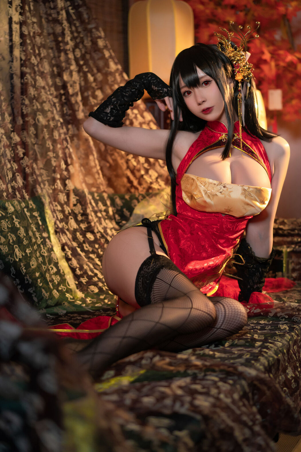 [Net Red COSER Photo] Xiyuan Temple Nange Photo - Dafeng Cheongsam