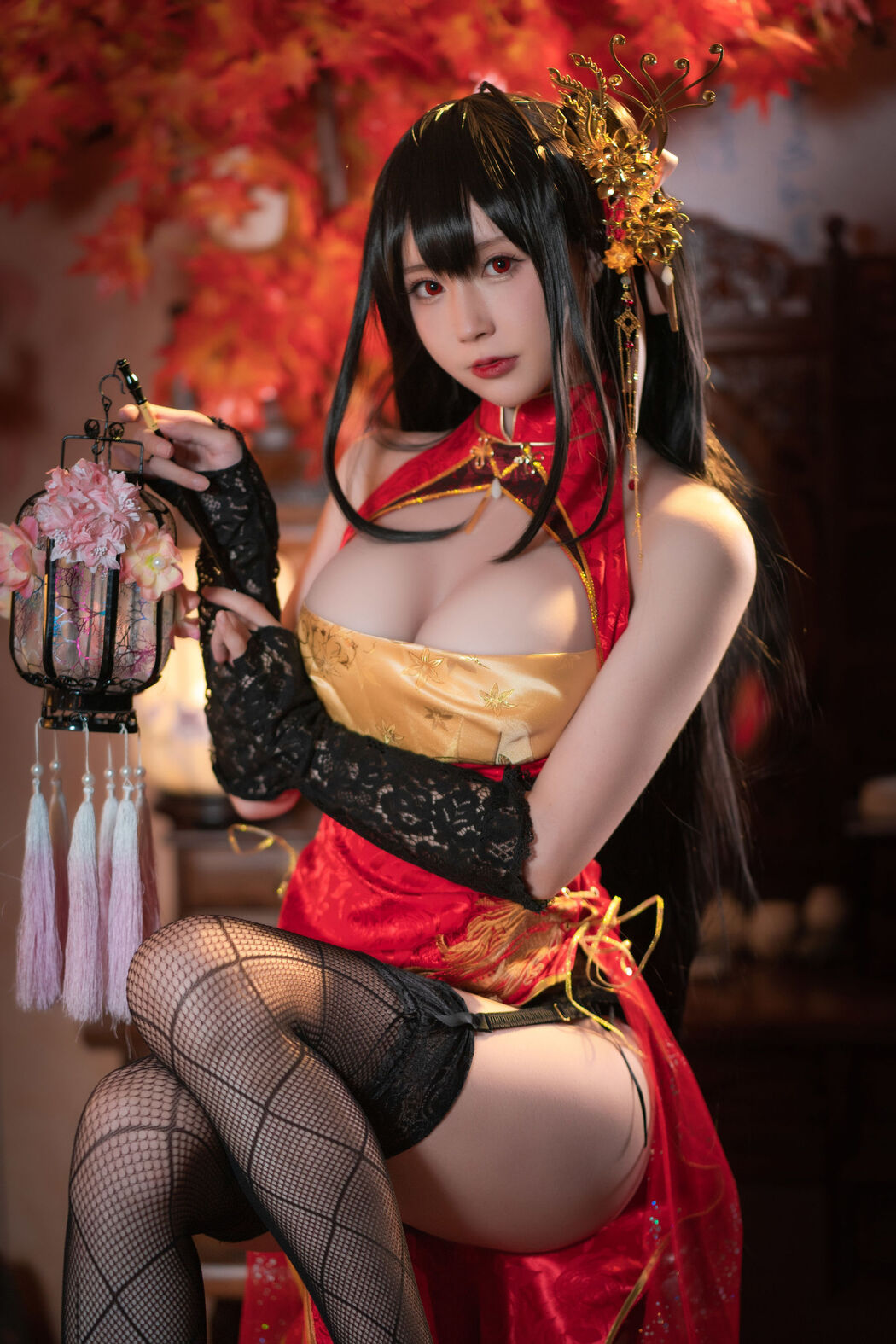 [Net Red COSER Photo] Xiyuan Temple Nange Photo - Dafeng Cheongsam