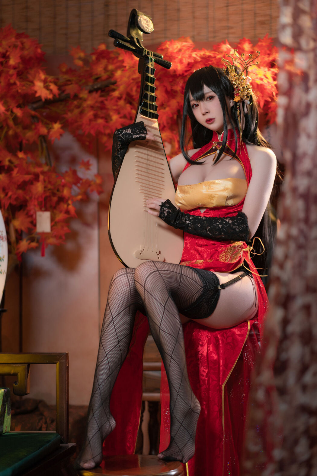 [Net Red COSER Photo] Xiyuan Temple Nange Photo - Dafeng Cheongsam