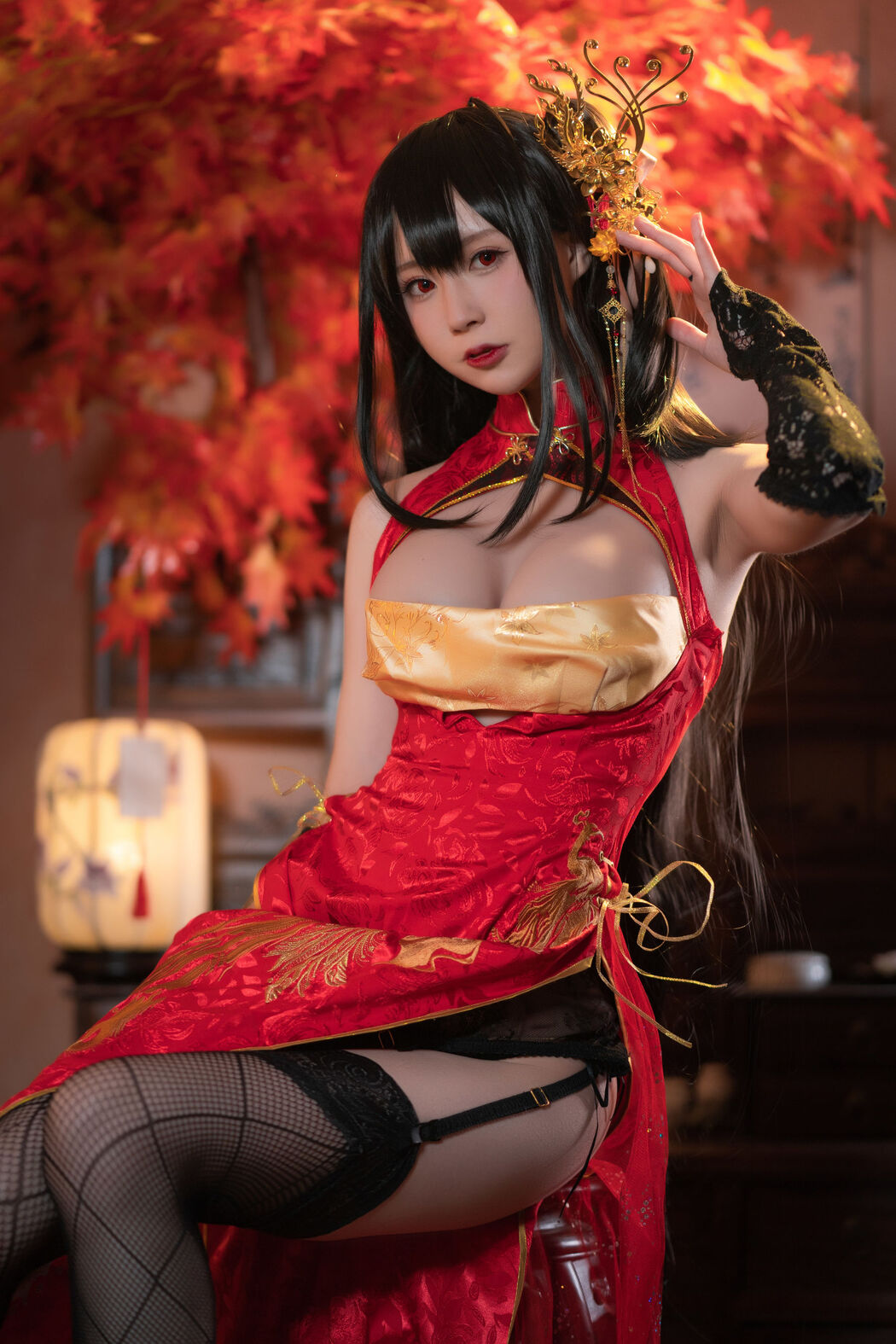 [Net Red COSER Photo] Xiyuan Temple Nange Photo - Dafeng Cheongsam