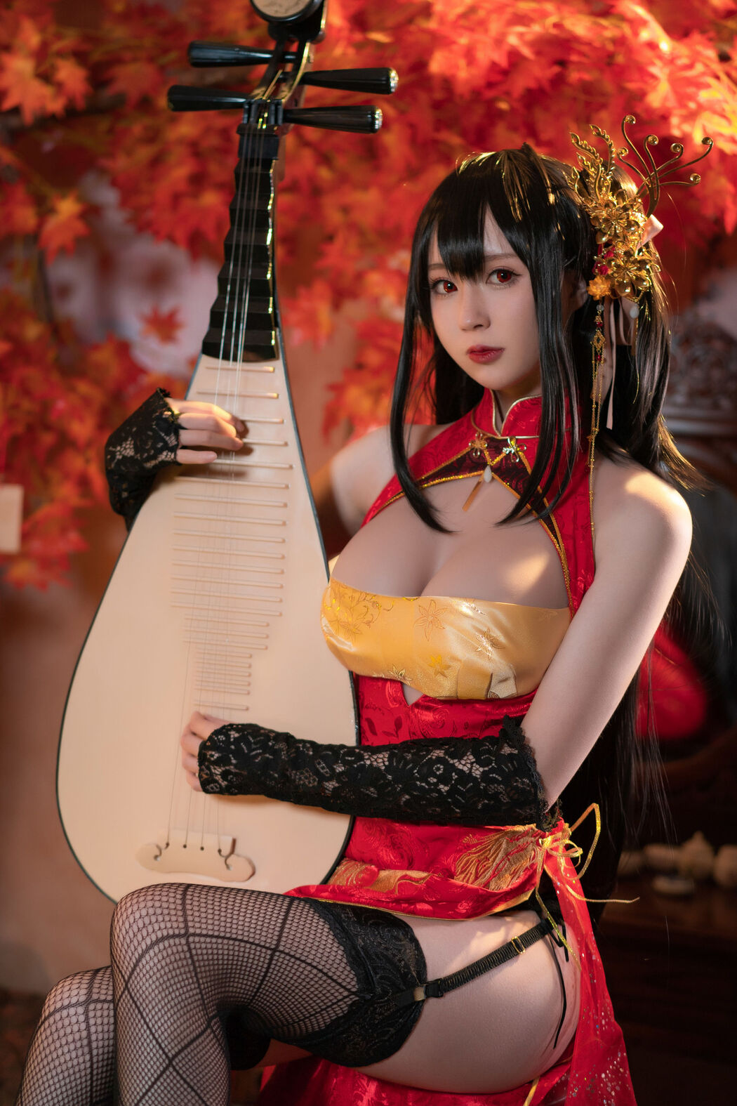 [Net Red COSER Photo] Xiyuan Temple Nange Photo - Dafeng Cheongsam