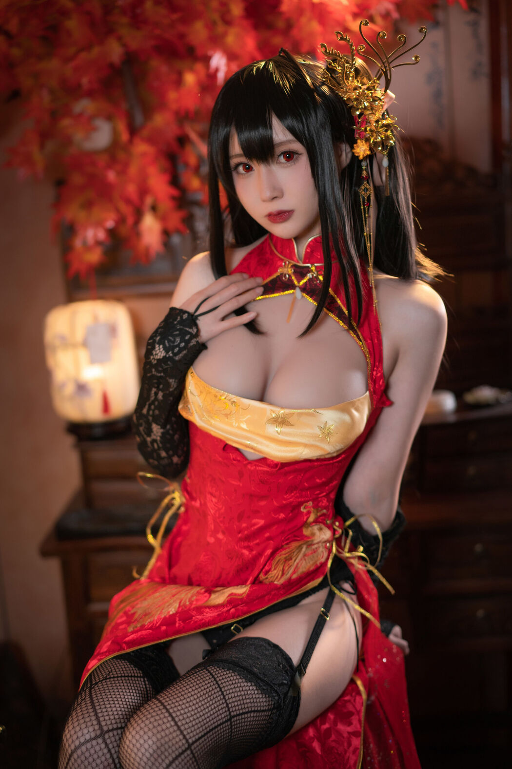 [Net Red COSER Photo] Xiyuan Temple Nange Photo - Dafeng Cheongsam