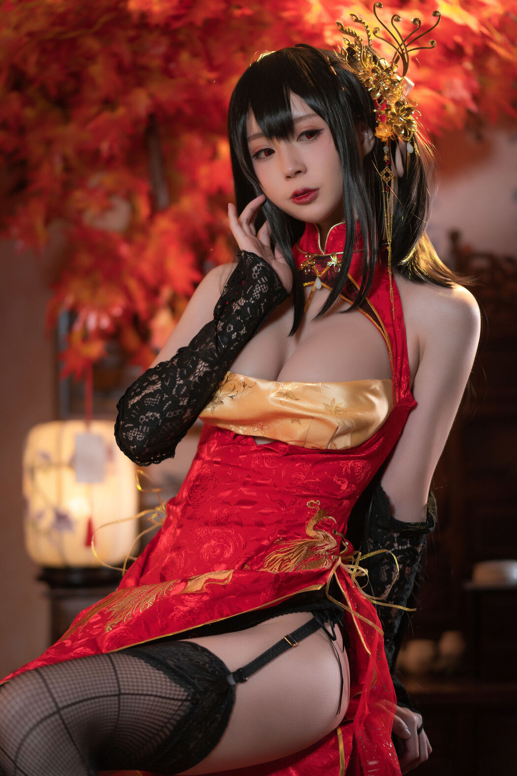 [Net Red COSER Photo] Xiyuan Temple Nange Photo - Dafeng Cheongsam