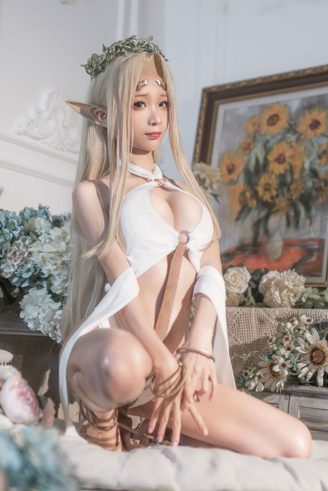 [Net Red COSER Photo] Anime Blogger Stupid Momo - White Elf Original