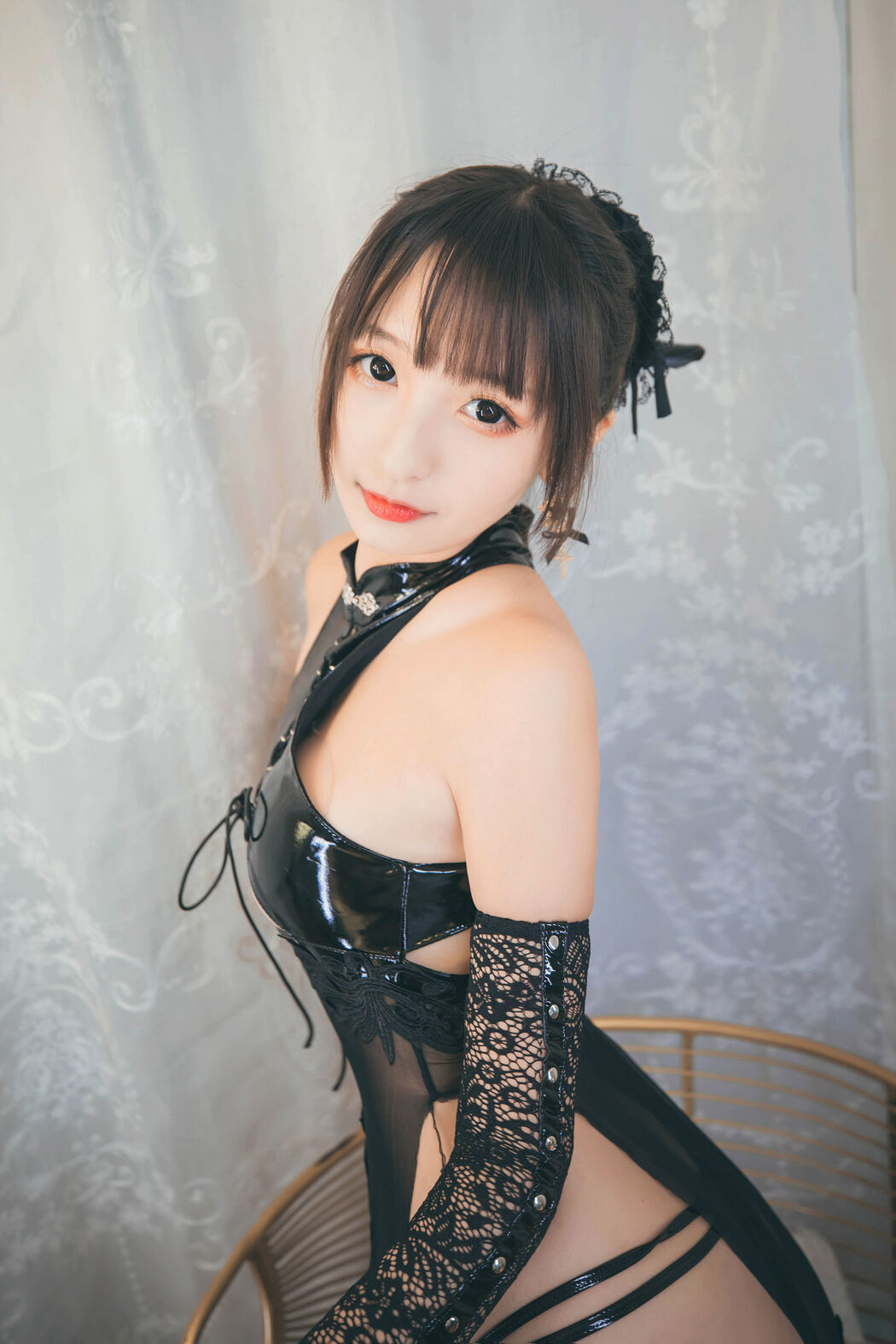 [Internet Celebrity COSER] Lolita God Rakuzaka Mayu no wind and moon - black cheongsam