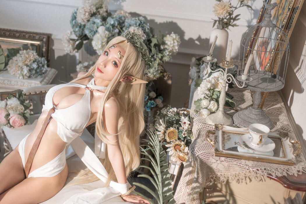 [Net Red COSER Photo] Anime Blogger Stupid Momo - White Elf Original