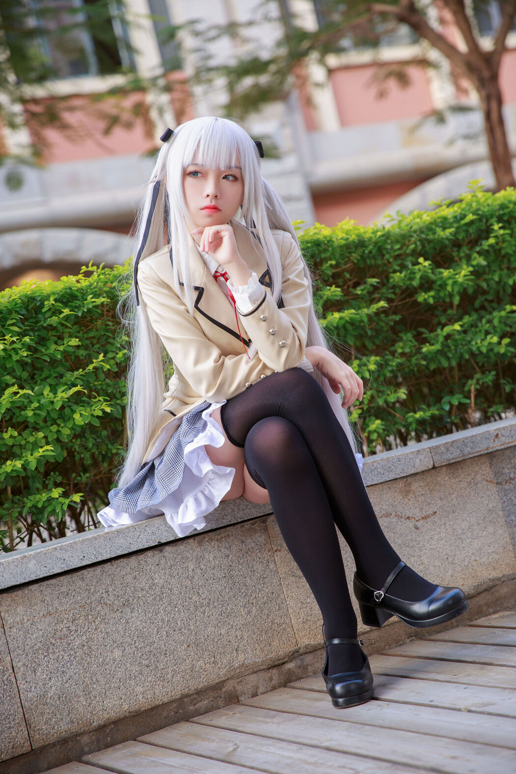 [Internet Celebrity COSER Photo] Anime blogger G44 will not be injured - Wuzhi School Uniform