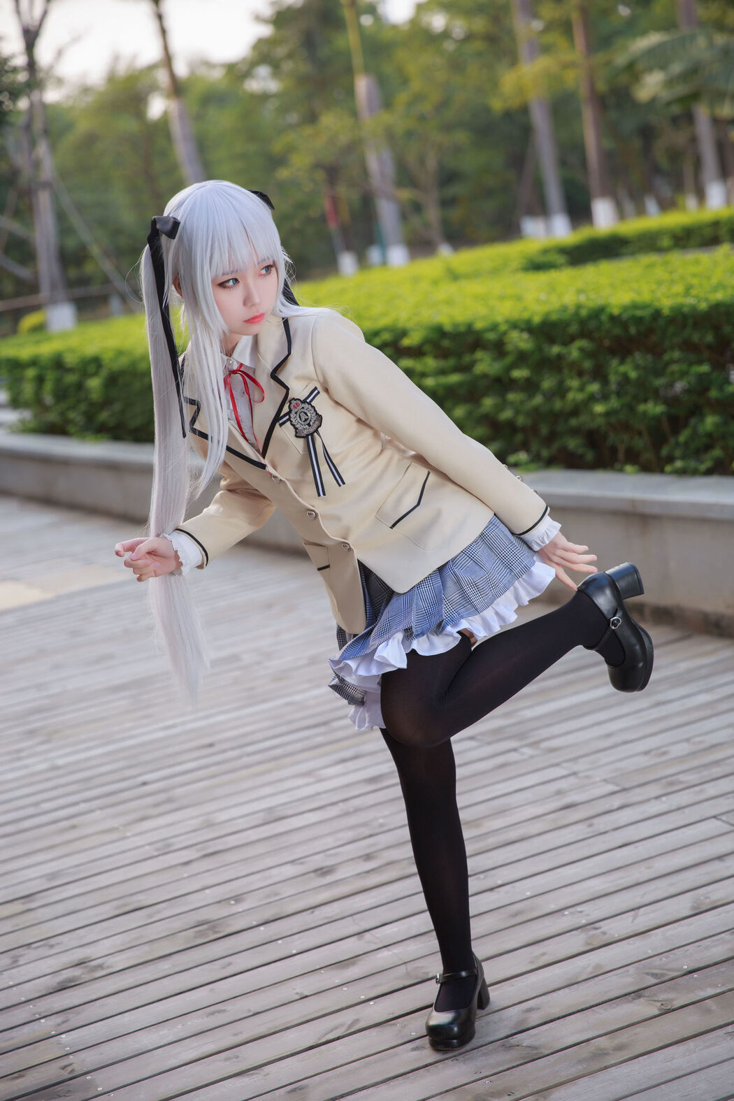 [Internet Celebrity COSER Photo] Anime blogger G44 will not be injured - Wuzhi School Uniform