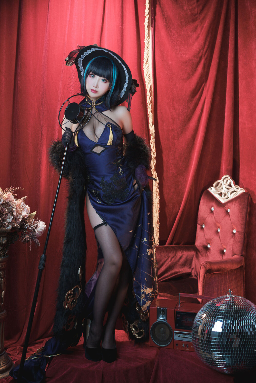 [Welfare COS] Cute and popular Coser Noodle Fairy - Cheshire Cheongsam