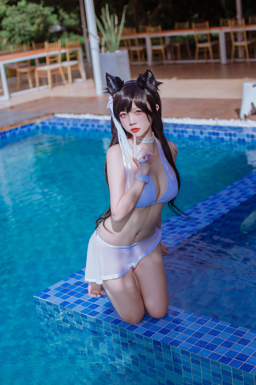 [Net Red COSER] Popular Coser Nizo Nisa - Canine's Dependent Blue Atago Swimsuit