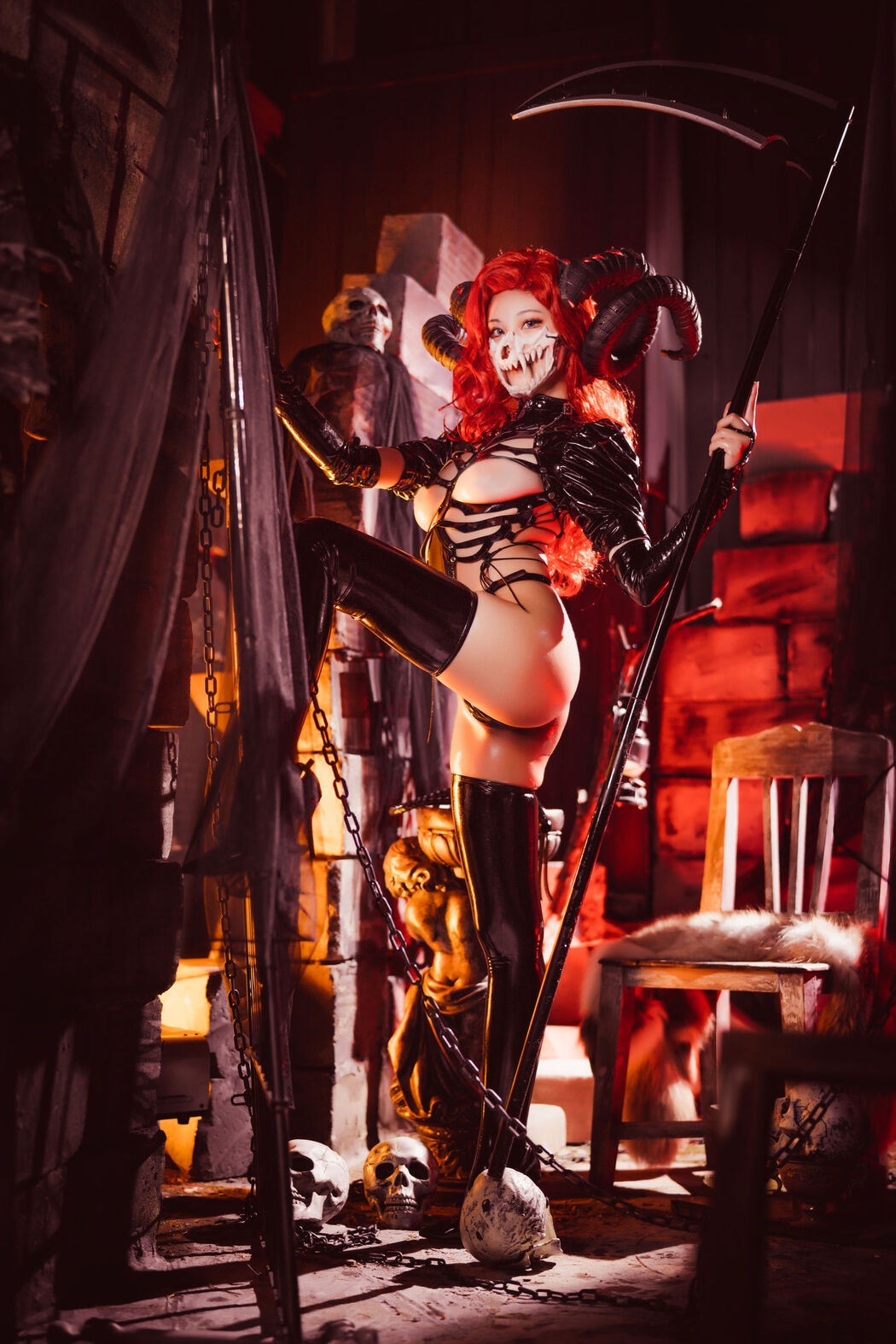 [Net Red COSER Photo] Cute Miss Sister Honey Juicy Cat Qiu - Skeleton