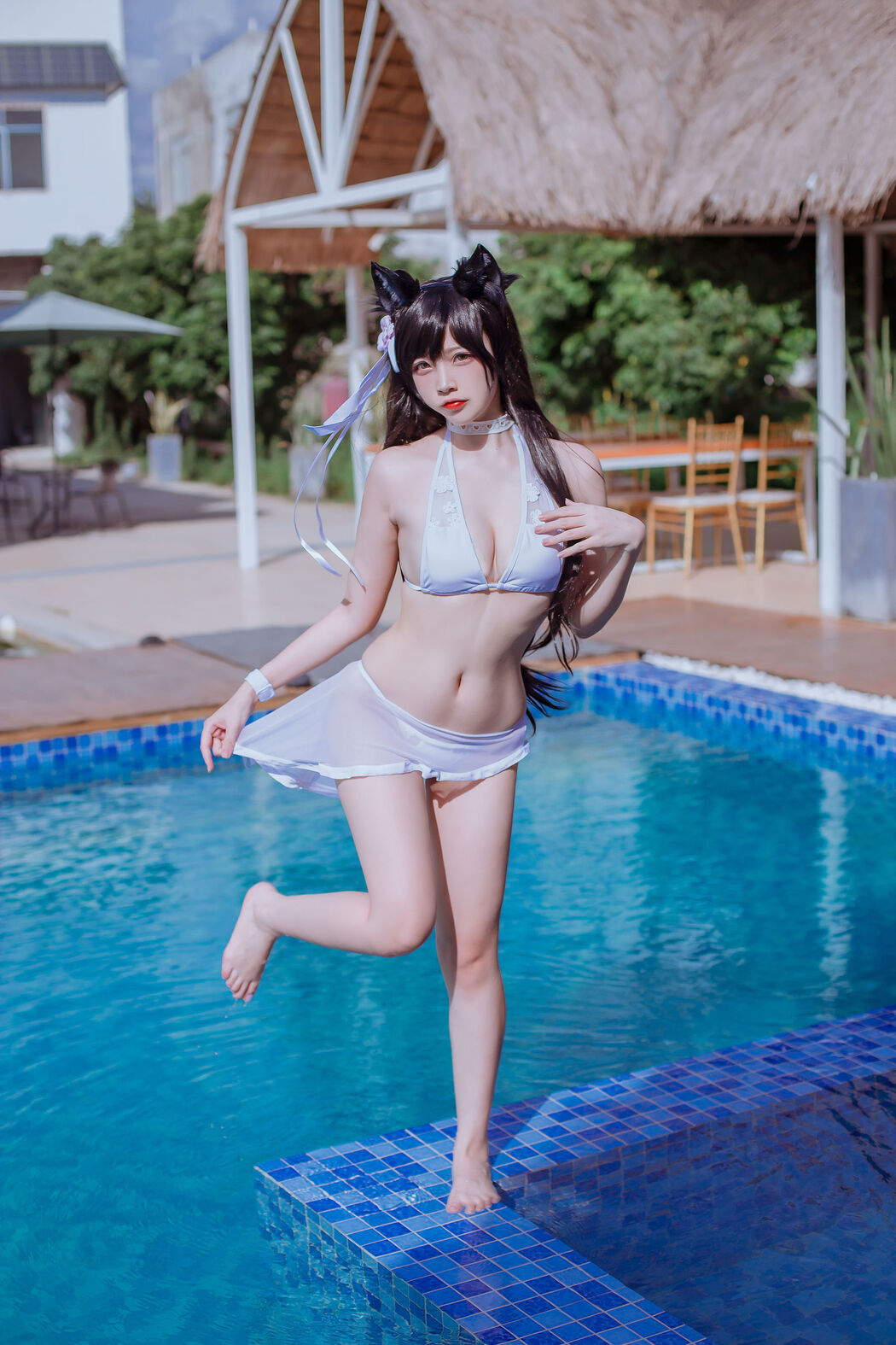 [Net Red COSER] Popular Coser Nizo Nisa - Canine's Dependent Blue Atago Swimsuit