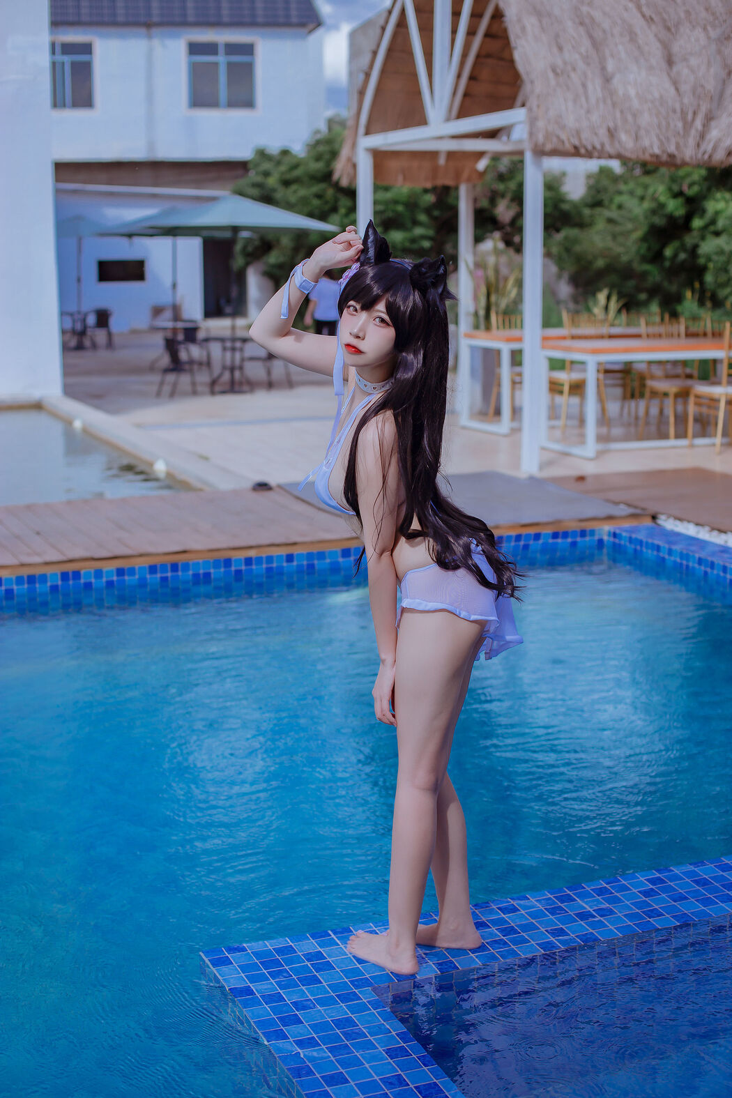 [Net Red COSER] Popular Coser Nizo Nisa - Canine's Dependent Blue Atago Swimsuit