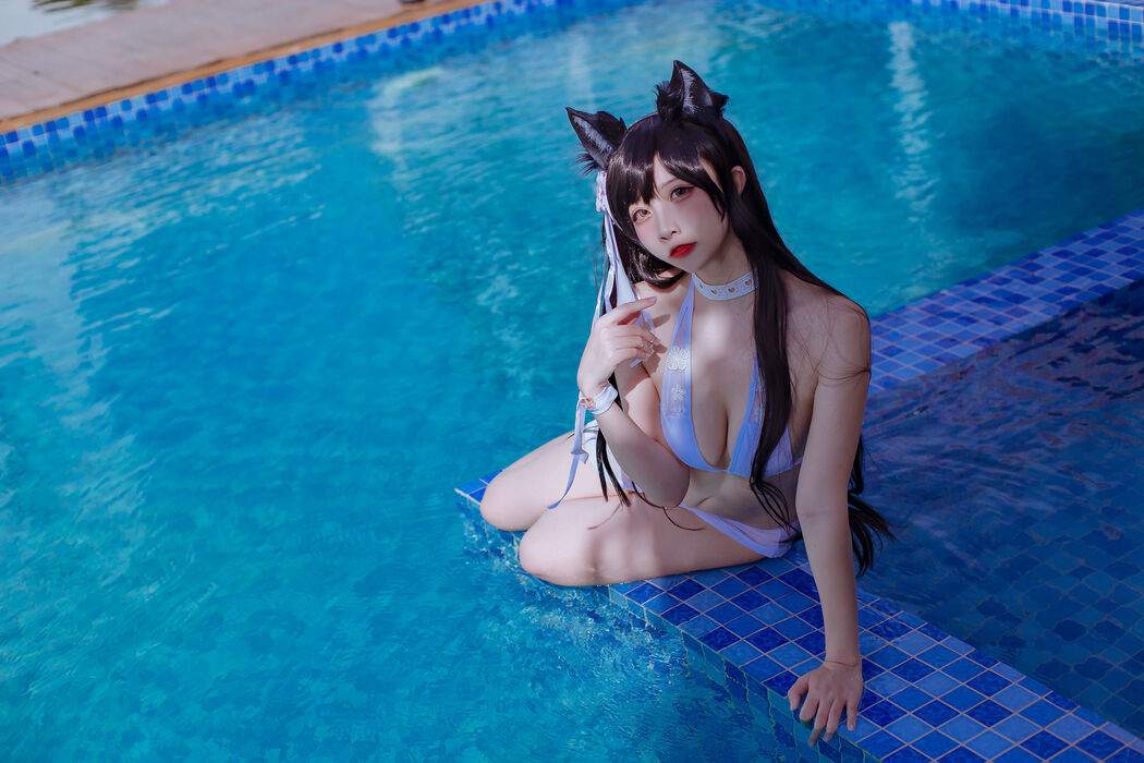 [Net Red COSER] Popular Coser Nizo Nisa - Canine's Dependent Blue Atago Swimsuit